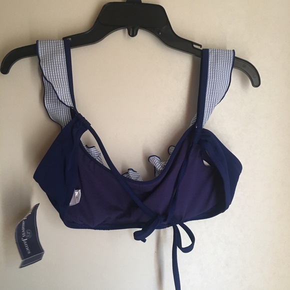 Lauren James Navy Blue Gingham Bikini Top - Picture 6 of 7